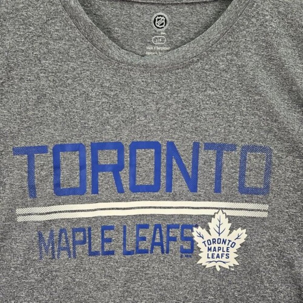 Toronto Maple Leafs Shirt NHL Official Licensed Men's Size L Gray Short Sleeve - Picture 7 of 10